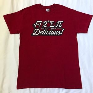 Fun Math Red White and Black T-shirt Unisex Size Medium